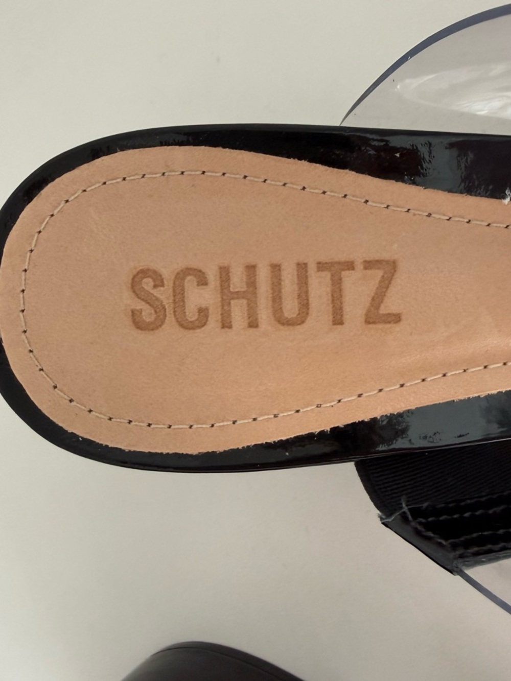 SCHUTZ Victorie Block Heel Mule Sandal Black Size 8.5 - Picture 5 of 11